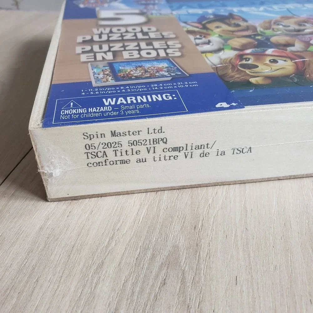 Paw Patrol Wood Puzzle 5-piece Jigsaw Chase Marshall‎ Skye Set Storage Tray Gift